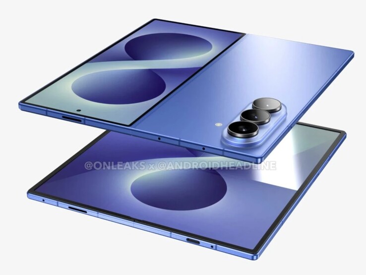 Onofficiële CAD-render van de geruchtmakende Galaxy Z Fold 8.