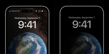 iPhone 14 Pro always-on display mockup. (Afbeelding bron: anonymous-A.S./MacRumors)