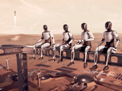 Tesla Optimus robots ingezet voor constructiewerk op Mars. (Afbeeldingsbron: SpaceX)