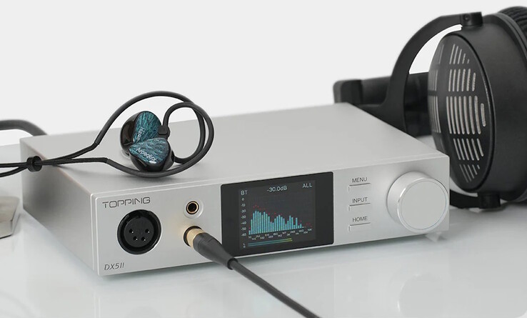 De Topping DX5 II DAC heeft een krachtige versterker die hoofdtelefoons met hoge impedantie kan aansturen. (Afbeeldingsbron: Topping)