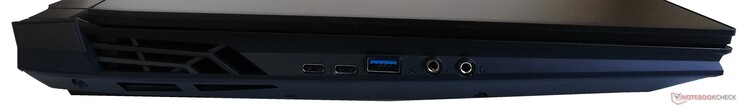 Linkerkant: 1x USB 3.1 Gen1 Type-C, 1x Thunderbolt 3, 1x USB 3.1 Gen1 Type-A, 1x microfoon, 1x koptelefoon