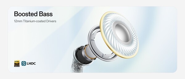 De OnePlus Nord Buds 4 Pro heeft drivers met titaniumcoating.