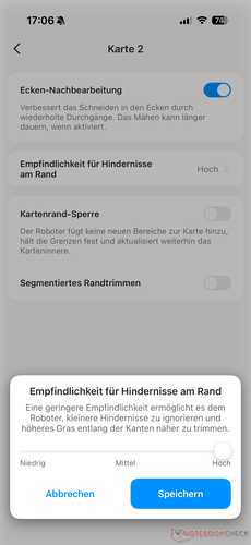 Diverse instellingen voor randmaaien