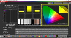 CalMAN ColorChecker (profiel: Native, doelkleurruimte: P3)