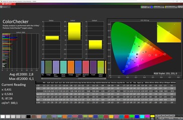 Kleurnauwkeurigheid (doelkleurruimte: sRGB; profiel: standaard, aangepaste kleurbalans)
