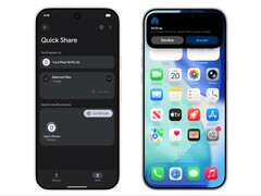 Pixel 10 Pro XL verstuurt een afbeelding naar een iPhone via Quick Share. (Afbeeldingsbron: Google)