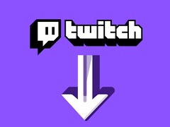 Twitch-logo met pijl omlaag eronder (Afbeeldingsbron: Twitch met bewerkingen)