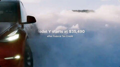 Nieuwe Model Y-advertentie prijst de prijsdaling in de winter aan (Afbeelding: Tesla/X)