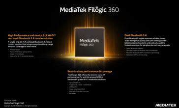 Belangrijkste kenmerken MediaTek Filogic 360 (afbeelding via MediaTek)