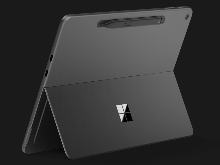 De Surface Slim Pen (2e editie) wordt magnetisch aan de achterzijde van de Surface Pro 12 (2e editie) bevestigd om op te laden.
