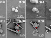 Plastic fragmenten in water (Beeldbron: Environmental Science &amp; Technology Letters via ScienceAlert)