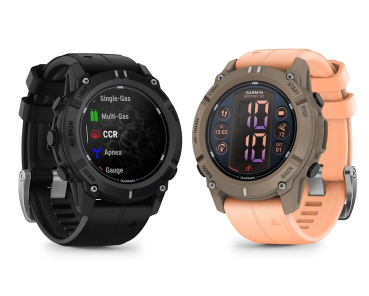 De Garmin Descent G2 smartwatch is verkrijgbaar in twee kleuren. (Afbeelding bron: Garmin)