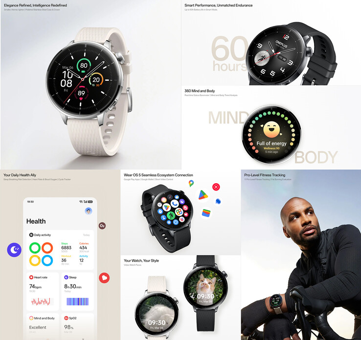 Belangrijkste highlights van de 43 mm Watch 3 (Afbeelding bron: OnePlus)