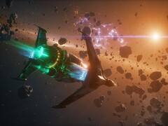 Een afbeelding van een ruimteschip in Everspace.