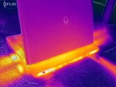 Alienware 16 Area-51 temperatuurkaart bij het wrijven van Cyberpunk 2077 in de modus Overdrive