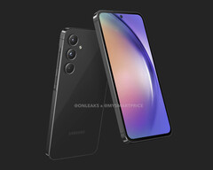 De Galaxy A55 heeft een ontwerp dat bekend is van Samsung&#039;s andere recente modellen uit de Galaxy A-serie. (Afbeeldingsbron: MySmartPrice &amp;amp; @OnLeaks)