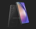 De Galaxy A55 heeft een ontwerp dat bekend is van Samsung's andere recente modellen uit de Galaxy A-serie. (Afbeeldingsbron: MySmartPrice & @OnLeaks)