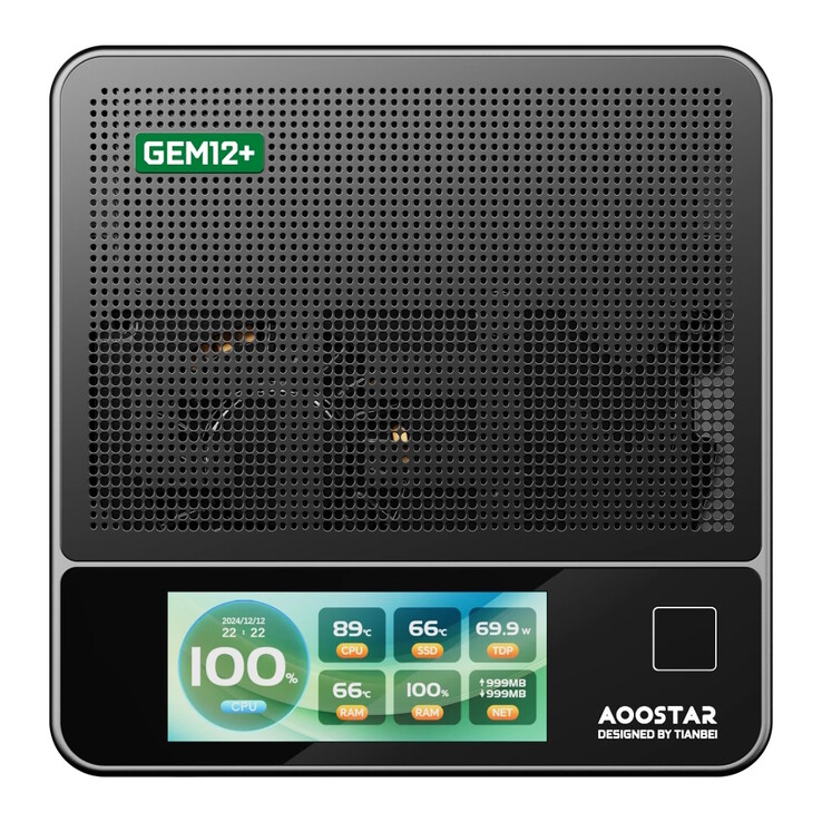 De mini-PC heeft een ingebouwd beeldscherm en een vingerafdruksensor (Afbeelding bron: Aoostar)