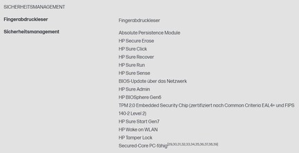 Functies voor beveiligingsbeheer (bron: HP)