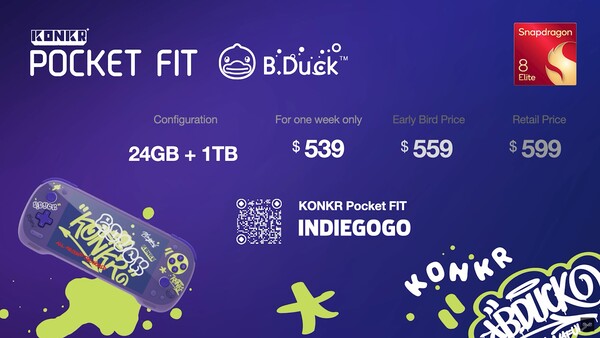 De Konkr Fit Elite B.Duck editie zal meer kosten dan de andere kleuropties. (Afbeeldingsbron: Ayaneo)