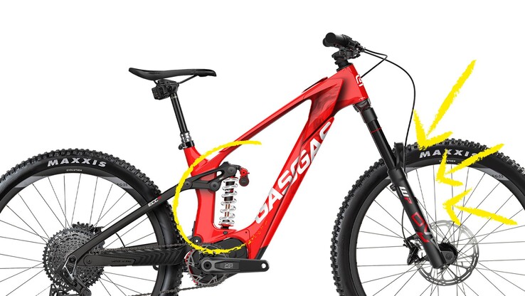 De Gasgas ECC 6 e-bike heeft vering ontworpen met DVO. (Afbeelding bron: Gasgas)