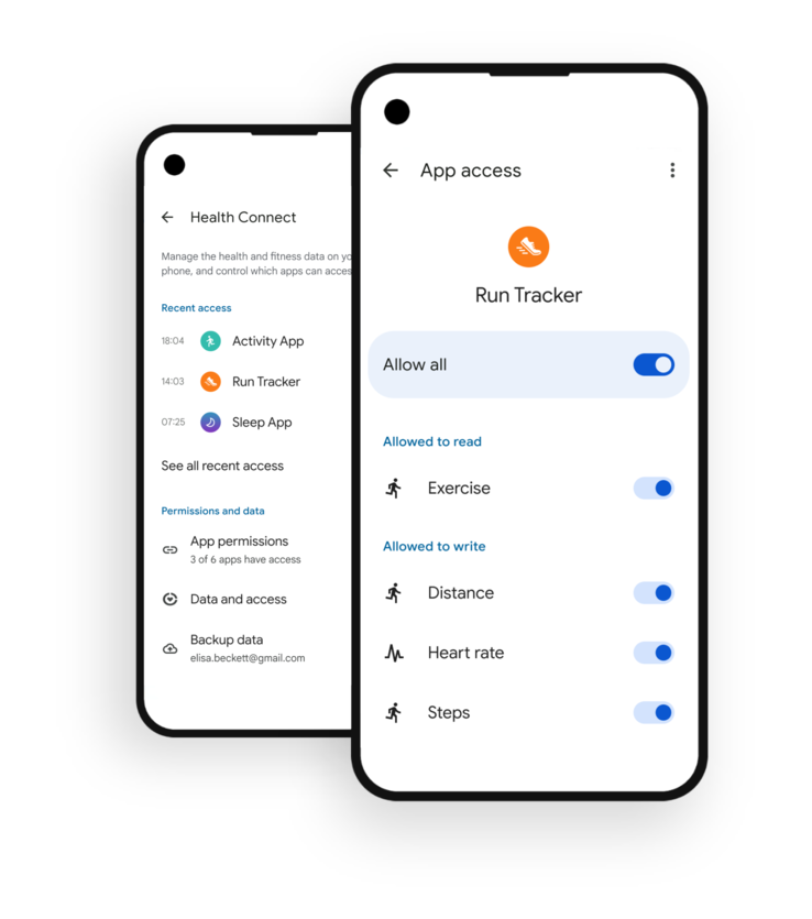 Gebruikers kunnen de Garmin-integratie beheren via het mobiele dashboard van Health Connect. (Afbeeldingsbron: Google)