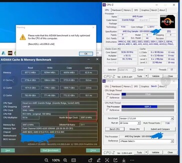 AMD Ryzen 5 9600X overklokt CPU-Z benchmark (afbeelding via HXL)