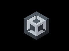 Het Unity-logo op een zwarte achtergrond (bron: Unity)