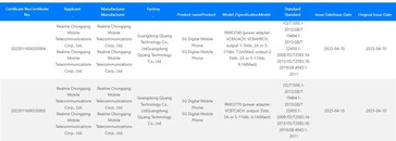 ...en 3C met een nieuw uiterlijk en verschillende snellaadprofielen. (Bron: TENAA via Mukul Sharma, 3C via MySmartPrice)