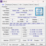 CPU-Z hoofdpagina