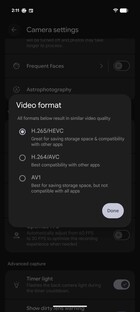 Videoformaat opties
