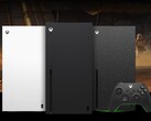 Xbox Series X in het wit (links), zwart (midden) en de Galaxy Black Special Edition (rechts). (Afbeeldingsbron: Microsoft)