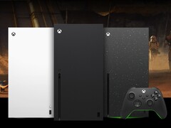 Xbox Series X in het wit (links), zwart (midden) en de Galaxy Black Special Edition (rechts). (Afbeeldingsbron: Microsoft)