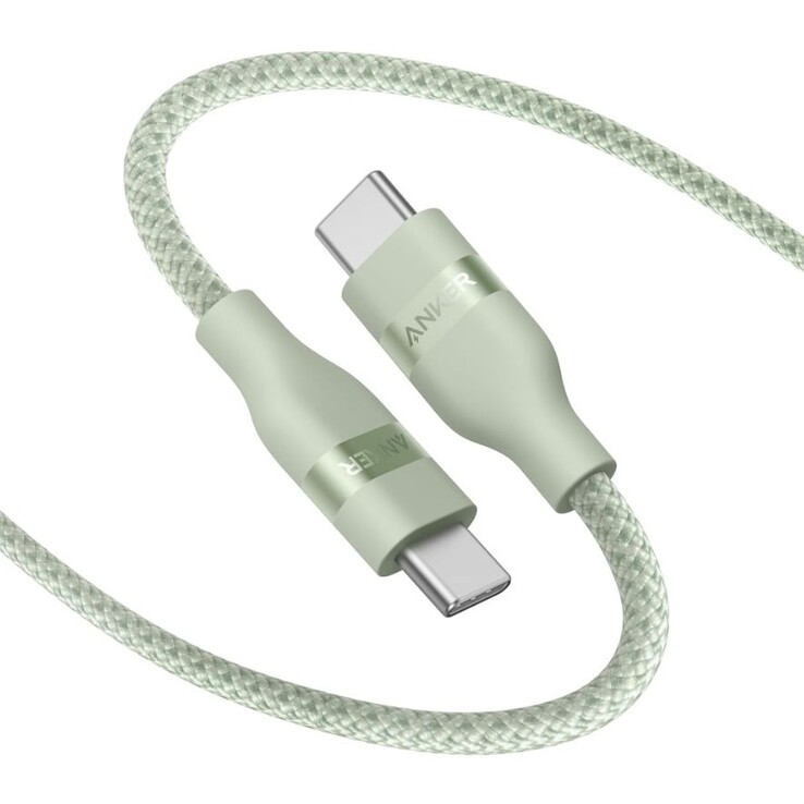 De Anker USB-C naar USB-C Kabel (3 ft, 240W, Upcycled-Gevlochten) in Sprout Green
