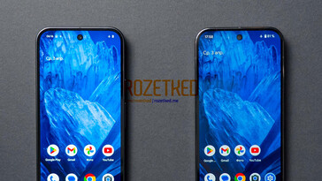 De Pixel 9 en Pixel 9 Pro van links naar rechts. (Afbeeldingsbron: Rozetked)