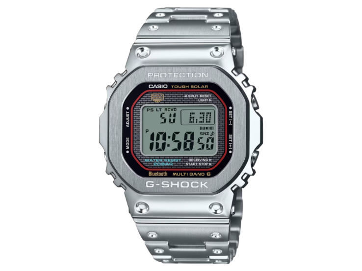 Het geruchtmakende Casio G-Shock GMW-B5000D Orange Line horloge zal naar verwachting lijken op het GMW-B5000D-1C red line horloge (hierboven). (Afbeeldingsbron: Casio)
