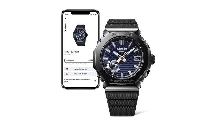 De Casio MRG-B2100R-2A kan via Bluetooth verbinding maken met uw smartphone. (Afbeelding bron: Casio)