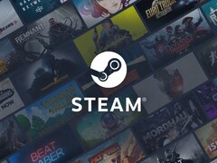 Het logo van Steam.