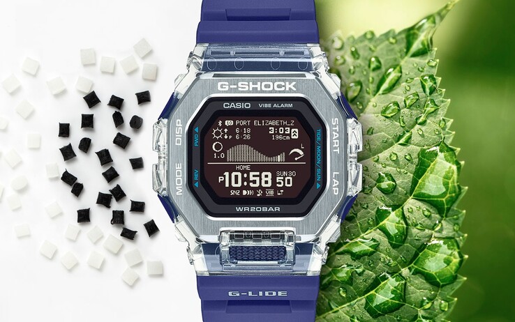 Deze promo-afbeelding wijst in de richting van het gebruik van bioplastic in het horloge. (Afbeeldingsbron: Casioblog)