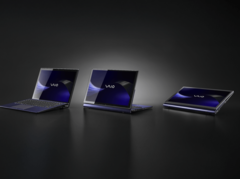 De Vaio T Kachi-iro Special Edition, afgebeeld in drie standen dankzij het multi-flip-ontwerp